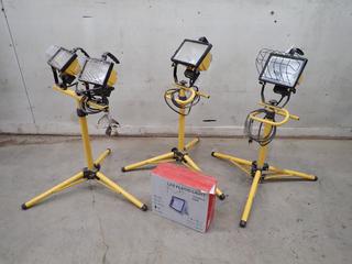 Qty Of Flood Lights C/w Stands And 50W Outdoor LED Flood Light