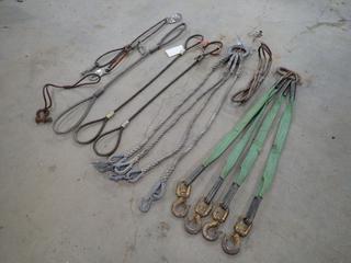 Qty Of Assorted Wire Rope Slings C/w (2) 4-Leg Lifting Slings