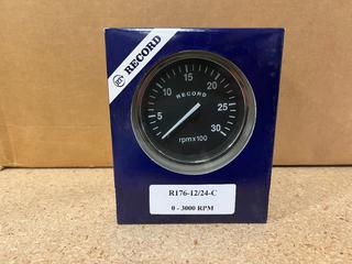 (12) R176-12/24-C Tachometer with Chrome Bezel, 0-3000 RPM.