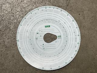 (4) Boxes of Tachograph Cards with Speed (125) and RPM (3300), 100 Per Box and (5) Plastic Charts.