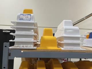 (9) Lexan Polycarbonate Box Top Light Shells, Assorted White and Yellow.