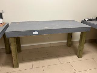Wooden Work Bench, 64in x 30-1/2in x 30in.
