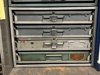 Steel Compartment Parts Bin, Contents Included.