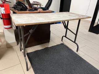 Folding Wood Table, 4ft x 29-1/4in x 2ft.