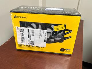 Unused Corsair iCue H100i RGB Pro XT High Performance All-In-One 240mm Liquid CPU Cooler.