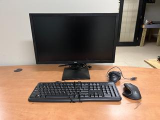 22in LG Computer Monitor, Logitech Keyboard and (2) Mice.