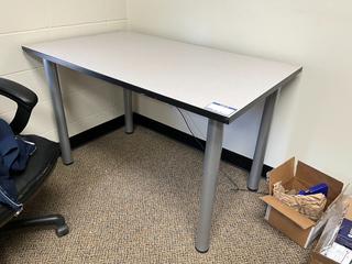 Table w/ Metal Legs, 47in x 28in x 29in.
