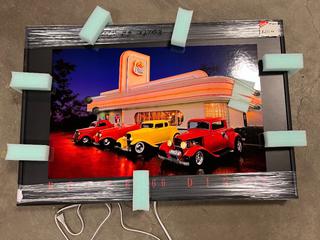 Framed Route 66 Neon Sign, 37in x 25in, Unused.