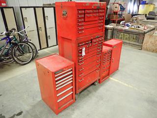 19 In. X 18 In. X 26 In. Upper Tool Chest, 43 In. X 27 In. X 18 In. Lower Tool Chest c/w 6 & 7 Drawer Tool Cabinets (H)