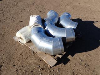 Qty Of 11 In. 90 Degree Duct Fitting c/w 12 In. Ducting Diffusion