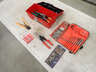 Tool Box w/ Multi Cutting Tools, Pin Punch Set, Tin Snips (E-2)