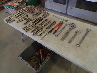 Qty Of Vice Clamps, Adjustable Wrenches, Wrenches And Screw Drivers (S-2-3)