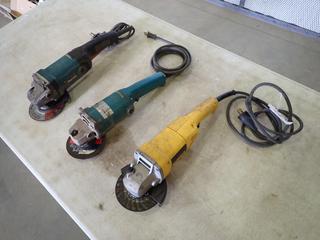 DeWalt 120V 5 In. Angle Grinder c/w (2) Makita Grinders