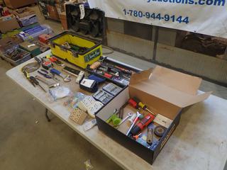 Stanley Tool Box c/w Wrenches, Drill Bits, Multi-Socket Adapters and Assorted Hand Tools (K-3-1)