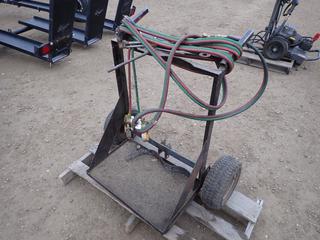 Custom Built Oxy/Acetylene Cutting Torch Cart c/w Hose, Gauges And Torch