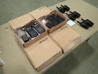 (8) Sets Of Retevis RT22 Two Way Radios w/ Charging Adapters, (6) Cobra MicroTalk Battery Operated Two Way Radios (E-2)