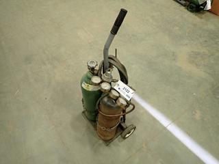 Oxy/Acetylene Bottle Cart c/w Hose, Torch And Gauges (Z)