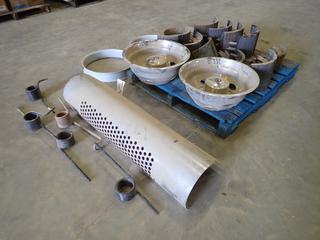 Assorted Brake Shoes, Spacers, Exhaust Guard, Hub Caps and Canopy Springs