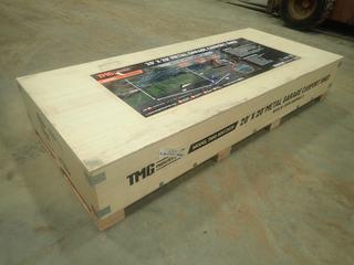 Unused TMG Industrial Model TMG MSC2020 20 Ft. X 20 Ft. Metal Garage Carport Shed w/  10 Ft. Open Side Walls, 400 Sq. Ft. 27 Gauge Corrugated Panels