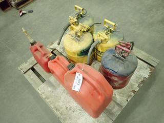 (4) Justrite Metal Safety Cans c/w (3) Jerry Cans (M-3-1)