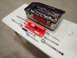 Toolbox c/w Qty Of Assorted Ratchets, Sockets And Extensions  (D-2)  