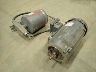 Baldor 208-230/460V 1/2 HP Industrial Motor w/ 6.5-6.2/3.0A  SN F0501193651 c/w General Electric 115V/230V Ballast Regulator Motor *Note: Working Condition  Unknown*  (P-2-3) 