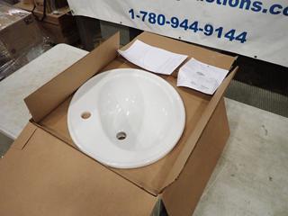 Unused Kohler Self Rim Bathroom Sink w/ Single Hole For Faucet (M-3-1)