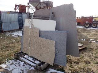 Qty Of 5 Ft. To 6 Ft. 1/2 In, 3/4 In. X 1 1/4 Granite Slabs **Located Offsite at 21220-107 Avenue NW, Edmonton, For More Information Contact Richard at 780-222-8309**