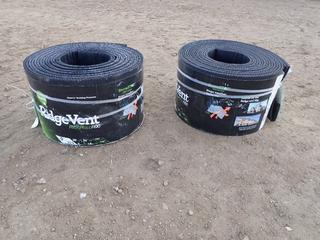 (2) Unused Rolls of Quarrix Building Products Ridge Vent Rigid Roll Rigid R90 Weather Moisture Protectant Barrier Size 20 Ft. X 9 In. X 5/8 In