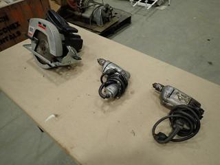 Craftsman 120V 7 1/2 In. Circular Saw c/w (2) Electric Drills