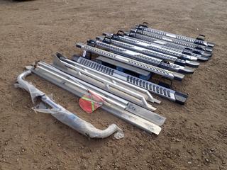 (9) 7 Ft. Chrome Ford Running Boards c/w 6 1/2 Ft. And 8 Ft. Pair Of Aluminum Box Rails And 6 Ft. Chrome Side Steps