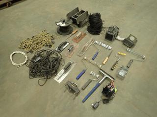 Qty Of Cable, Rope, Heater, Trowels And Assorted Supplies  (P-3-1)