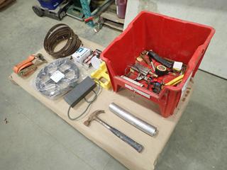 Qty of Band Saw Blades, Pulley And Assorted Hand Tools (F-1)