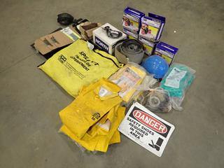 Qty Of 1/2 Masks, Spill Kit, Rain Gear, Knee Pads And Assorted Supplies (Y)