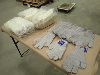 Qty Of Gander Fur Lined Mitten Inserts w/ Duray Size Large Wool Gloves (T-4-3)