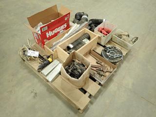 Qty Of Handles, Light, Pipe Wrenches, Shelf Slides And Assorted Supplies