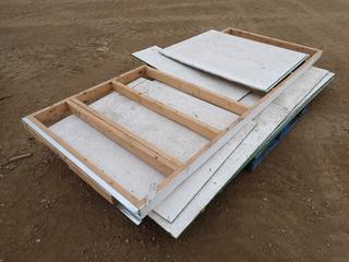 Qty Of Assorted Up To 8 Ft. OSB Board c/w 110 In. X 48 In. Frame