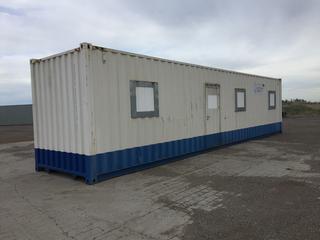 40 Ft. Container Tiny Home/Office c/w Windows, Side Access Door, (2) Rooms (1) Common Room, Sink, Counter, Toilet, Shower, Plumbed For Lights, Heat & Cooling, # FDCU 5540167