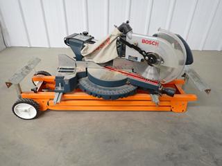 Bosch 3915 10in Sliding Compound Miter Saw c/w Stand, 120V AC Only to 60Hz, 13A, 4700 RPM, Double Insulated. (WH)