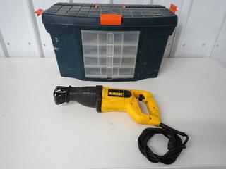 DeWalt DW303 Reciprocating Saw, 1-1/8in Stroke, 120 VAC, 50-60Hz, 6.5A, Type 1 and Zag 23in x 12-1/2in x 13in Tool Box c/w Contents. (2-T-4)