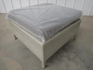 Unused Cabo Foot Stool, 68cm x 68cm x 34.5cm. (8-M-2)