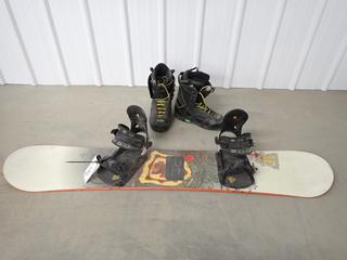 Crest Snowboard Bindings and Head Boots, Size US11/EUR46. (9-D-1)