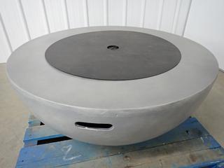 Unused Round Grey Outdoor Fire Table, 39-1/2in D x 16-3/4in H, Damaged.  (WH)