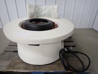 Round White Outdoor Fire Table, TM19012-W, 29-1/2in D x 14-1/2in H, Damaged. (WH)