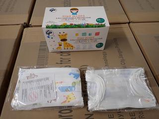 Pallet of 3-Ply Disposable Protective Child Face Masks, Approximately (2000) Per Box. (WH)