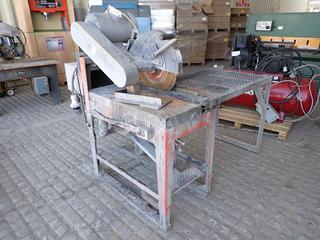 18in Concrete Chop Saw with Stand c/w Baldor 15 Hp, 3-Phase, 60Hz, 575V, 13.5A Motor.