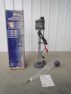 Mastercraft Maximum 062-3519-2 Heavy Duty Cast Iron Pedestal 1/2 Hp Sump Pump. (1-D-2)