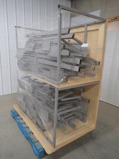 Pallet of Display Racking with (2) Wood/Metal Tables, 52 x 31-1/2in x 30in. (WH)