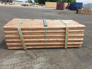 Bundle of Douglas Fir Round Fencing Rails Approximately 8 Ft. 6 In. L x 3 1/2 In. Diameter,  138/Bundle, Control # 7740