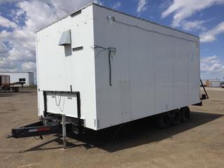 24 Ft. Triaxle Pintle Hitch Office Trailer c/w Side Door, 8-14.5LT Tires, No VIN